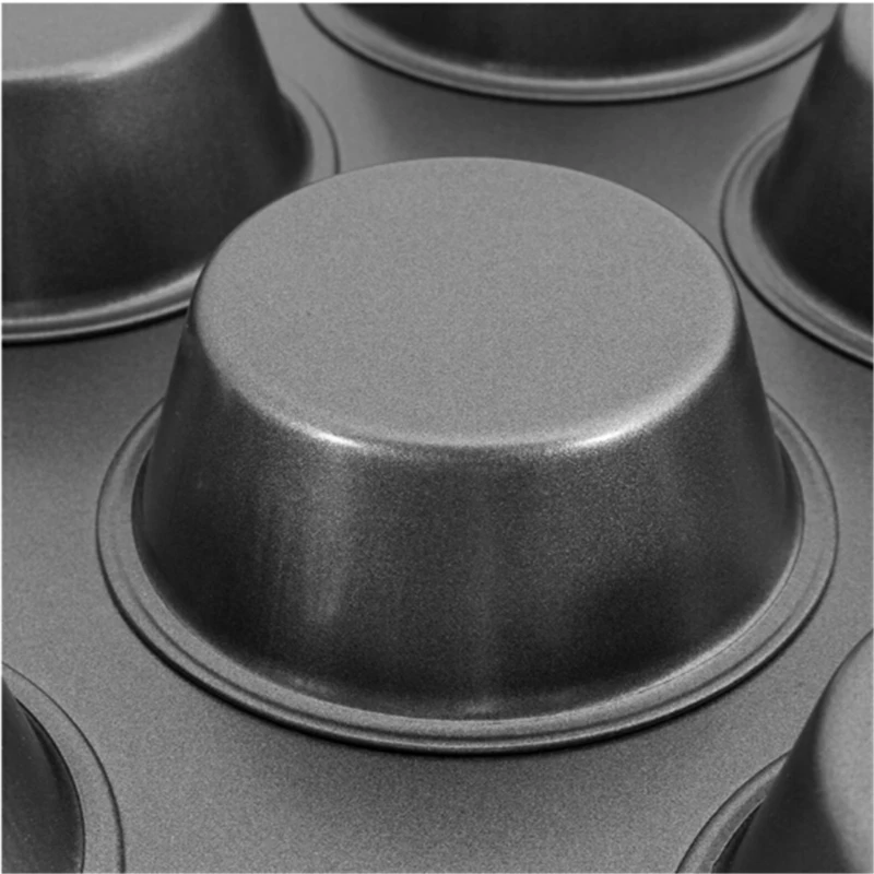 

12 Cup Cupcake Pan Muffin Tray Cupcake Mold Muffin Pan Carbon Steel Baking Pan Non Stick Bakeware Biscuit Pan QE Tool