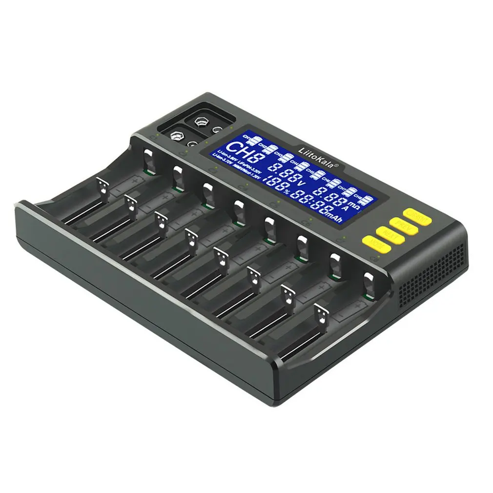 

LiitoKala Lii-S8 Lii-PD4 Li-ion 3.7V NiMH 1.2V Li-FePO4 3.2V IMR 3.8V for 18650 26650 21700 26700 18350 AA AAA Battery Charger