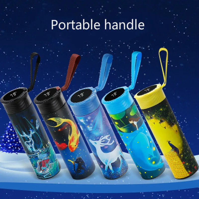 Новый Умный термос 500 мл кружка для бутылок светодиодный термометр портативный