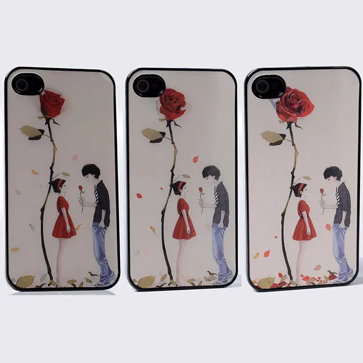 Жесткий чехол накладка на заднюю панель для iphone 4 с изображением динамичных