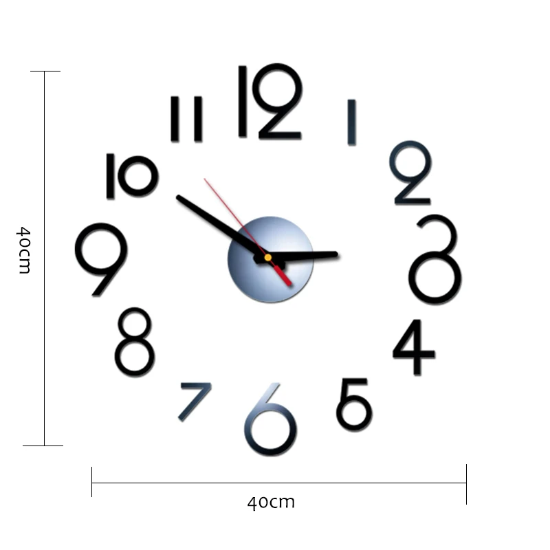 Цифровые настенные 3d часы сделай сам акриловые зеркальные с общей поверхностью