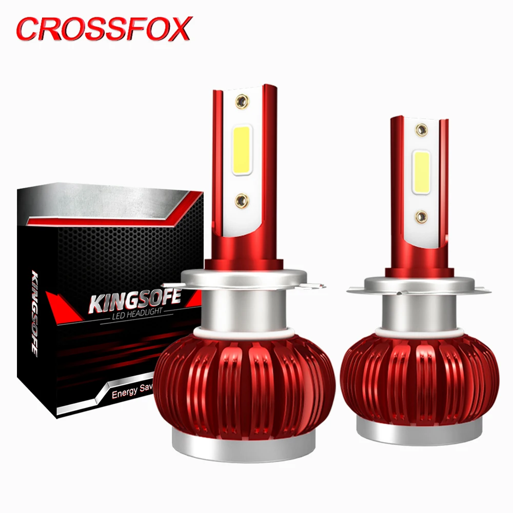 CROSSFOX светодиодный лампы H4 H1 H8 H9 H11 9005 HB3 9006 HB4 H7 12V 6000K белый 8000LM головной светильник