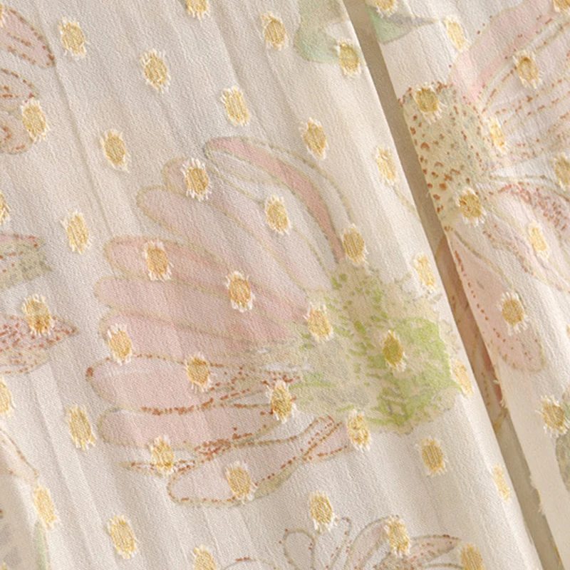 KHALEE YOSE блузка с цветочной вышивкой осенняя шифоновая принтом рубашка длинным