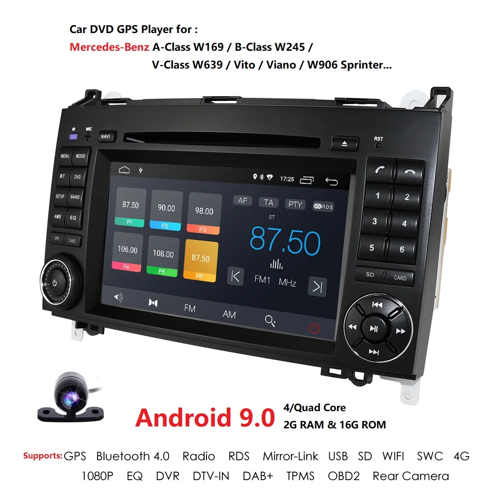 HD 2din автомобильный DVD gps головное устройство для Mercedes Benz B200 A B Class W169 W245 Viano Vito W639 Sprinter W906 4 GBluetooth радио Android