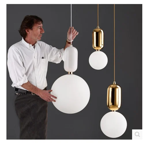 Скандинавский светодиодный подвесной светильник потолочный из матового стекла