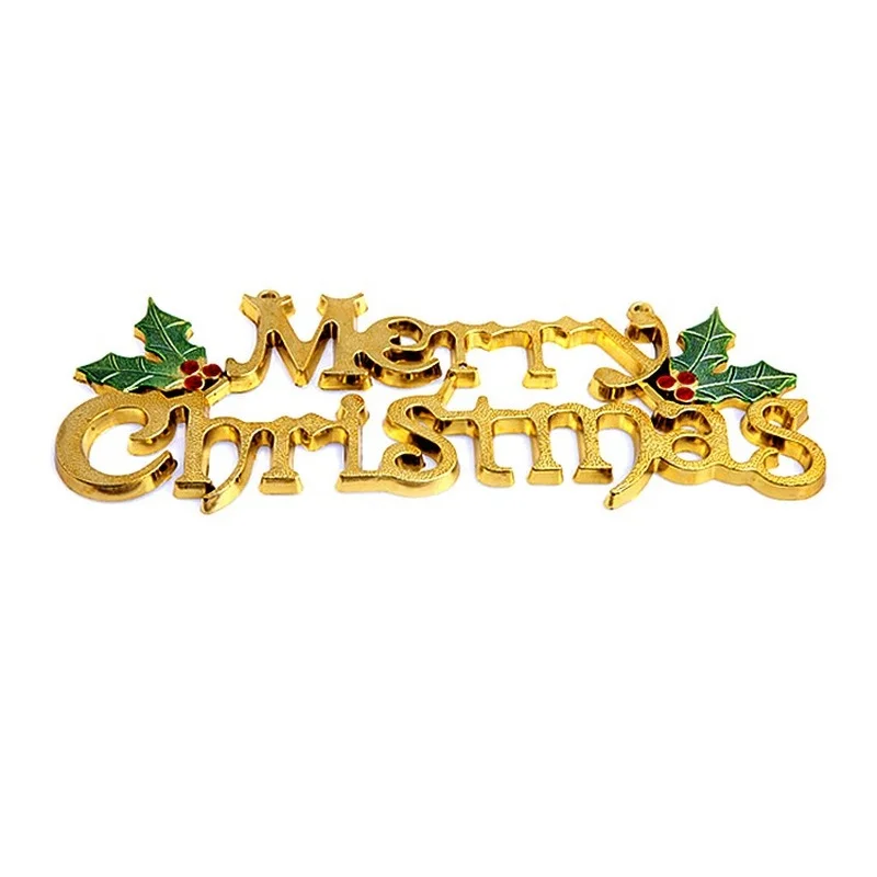 

20pcs Merry Christmas Signs Gold Silver Xmas Tree Wreath Decorations Accessories Hanging Ornaments Party Supplies Favors