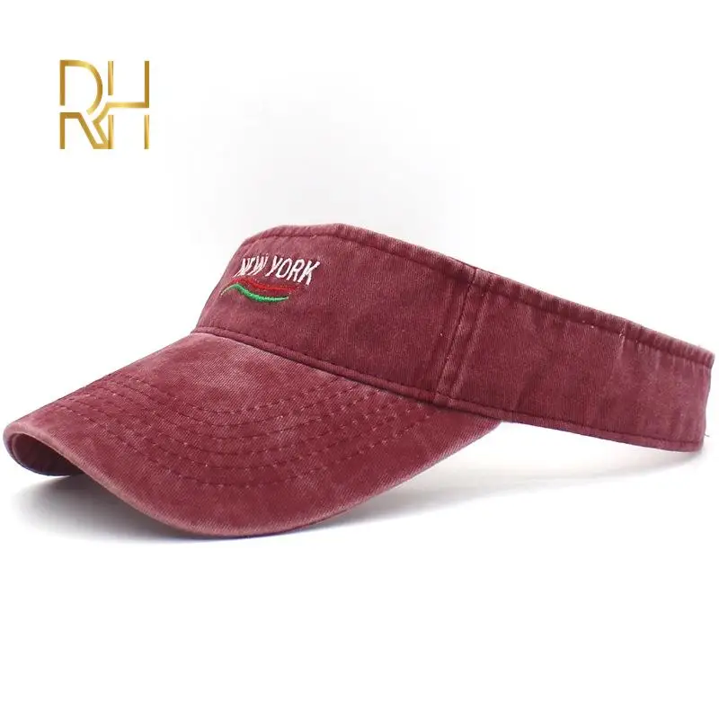 Легкая шляпа с вышивкой пустой верх козырек шапки регулируемая Потертая