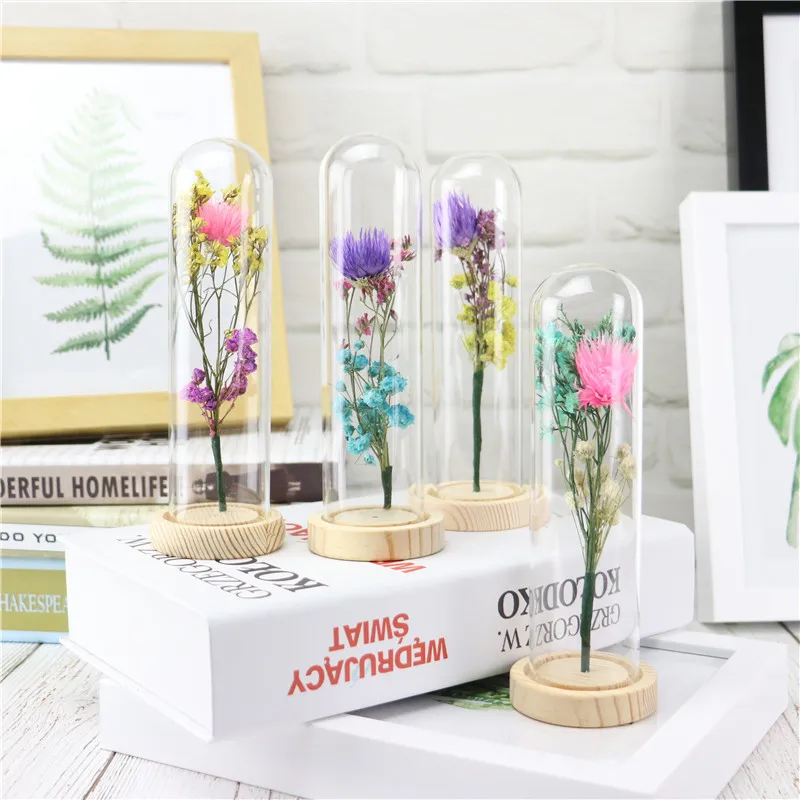 AMKOY стеклянная крышка цветок декоративный вечный светодиодный Цветочный декор