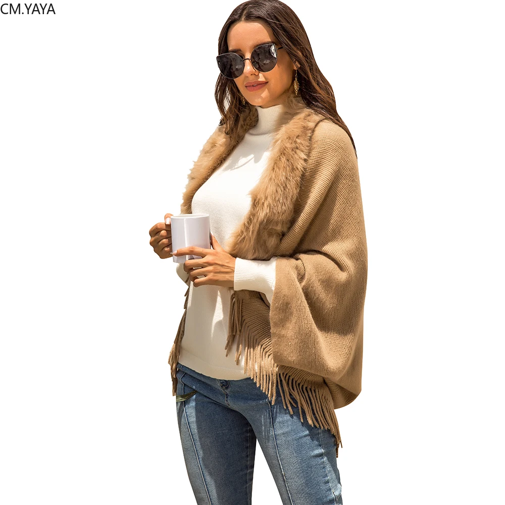 Зимние женские элегантные большого размера с длинным рукавом свитера бахромой