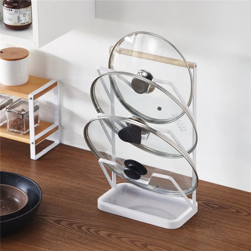 3-Layer Stainless Steel Pot Lid Shelf Multi-Function Kitchen Organizer Pan Cover Rack Stand Free Punching Accessories | Дом и сад