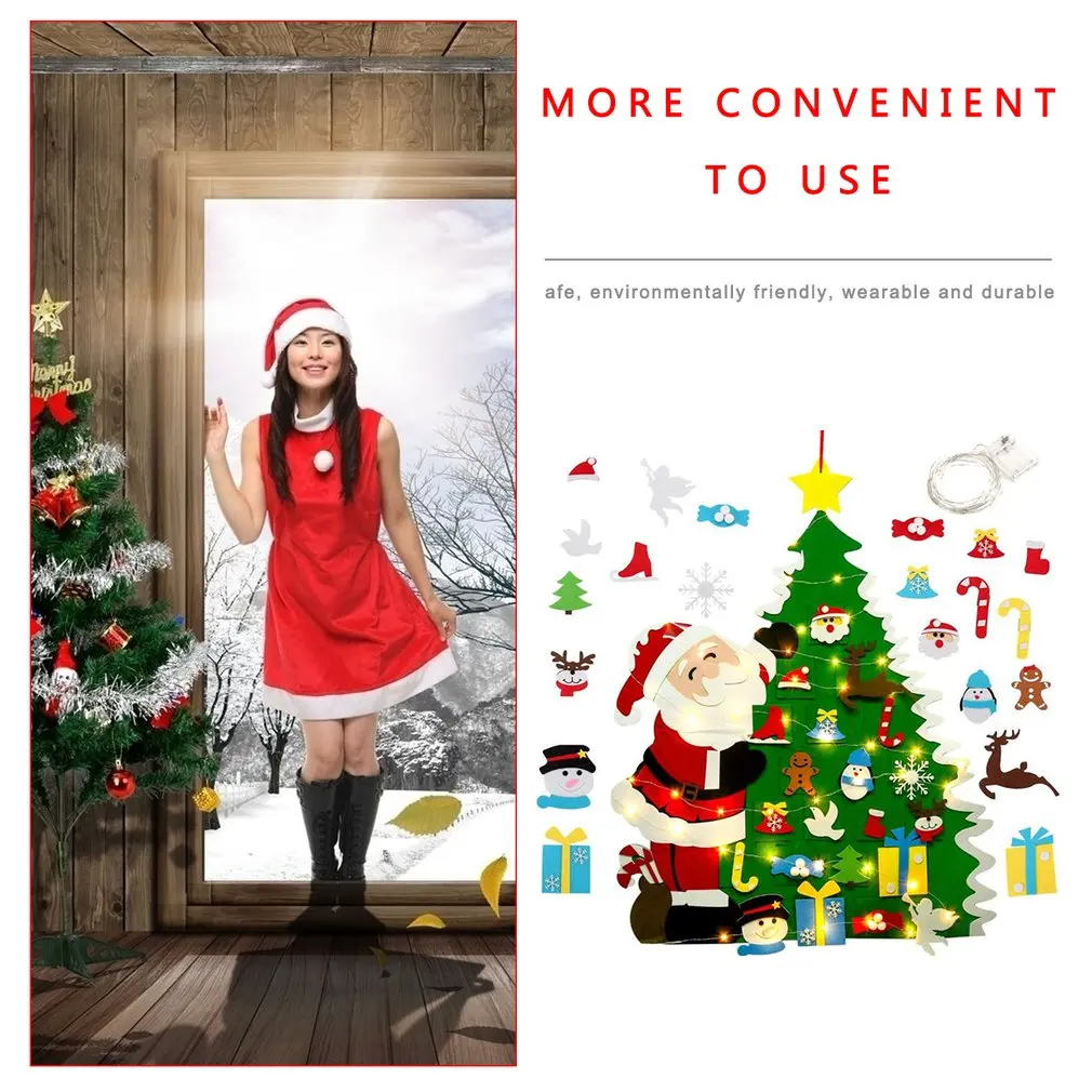 

DIY Felt Christmas Tree Set Christmas Decoration Wall Hanging Children'S Gifts Party Decoration Supplies