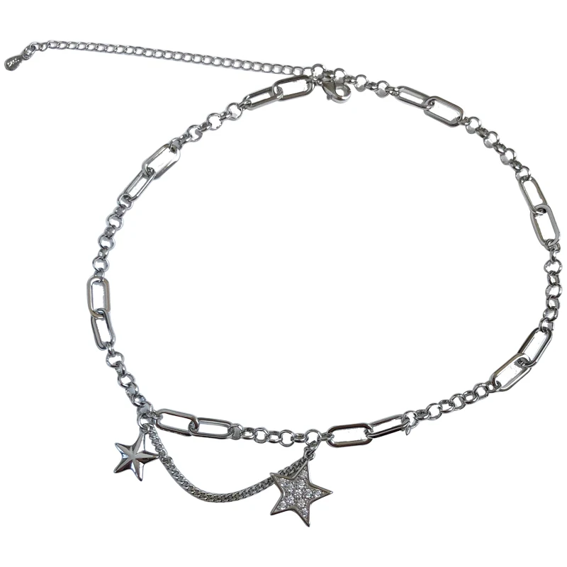 

Korean version necklace female niche design sense of thin chain female simple temperament star pendant choker for girl gifts