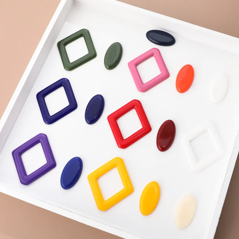 

Sale Clearance Japanese Hollow Diamond Frame Oval Patch DIY Handmade Ornament Earrings Ear Stud Accessories Material 10pcs