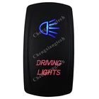 Тумблерный переключатель дальнего света, 5 контактов, синяя и красная светодиодная подсветка, 20 А12 В, 10 А24 В, для автомобилей, грузовиков, мопедов, лодок