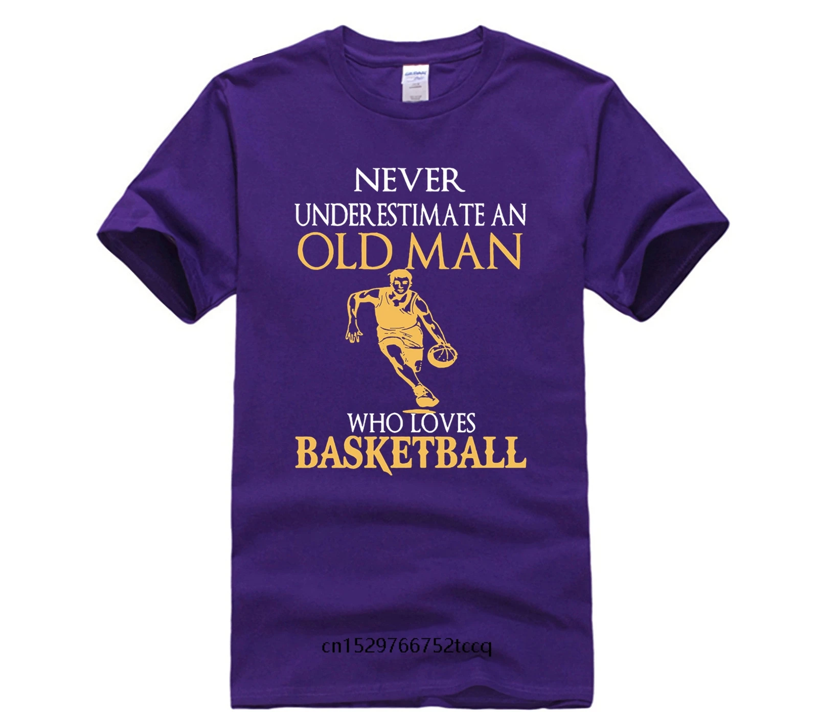 

Fashion Short Crew Neck Fashion Short Never Underestimate An Old Man Basketballer T Shirts