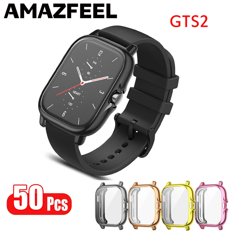 Protetor para Amazfit Protetor de Tela com Filme Protetores para Xiaomi Case Relógio Inteligente Tpu Cases Amazfit 50 Pçs Gts 2