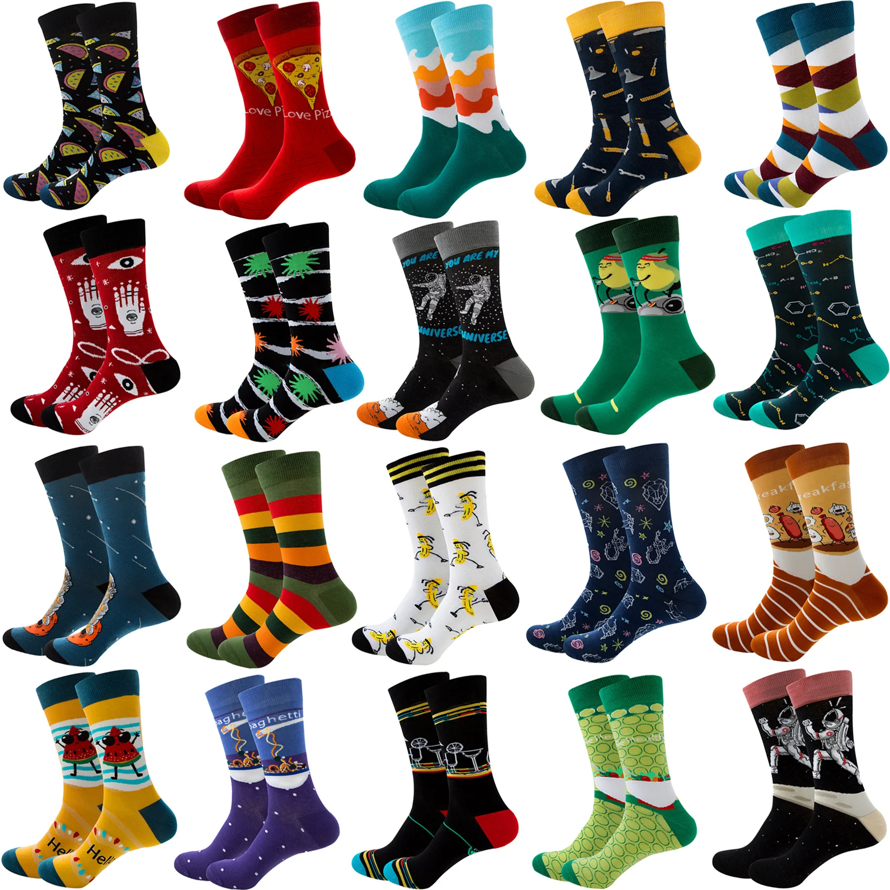 Женские носки Забавные милые Мультяшные с фруктами авокадо яйцами картиной