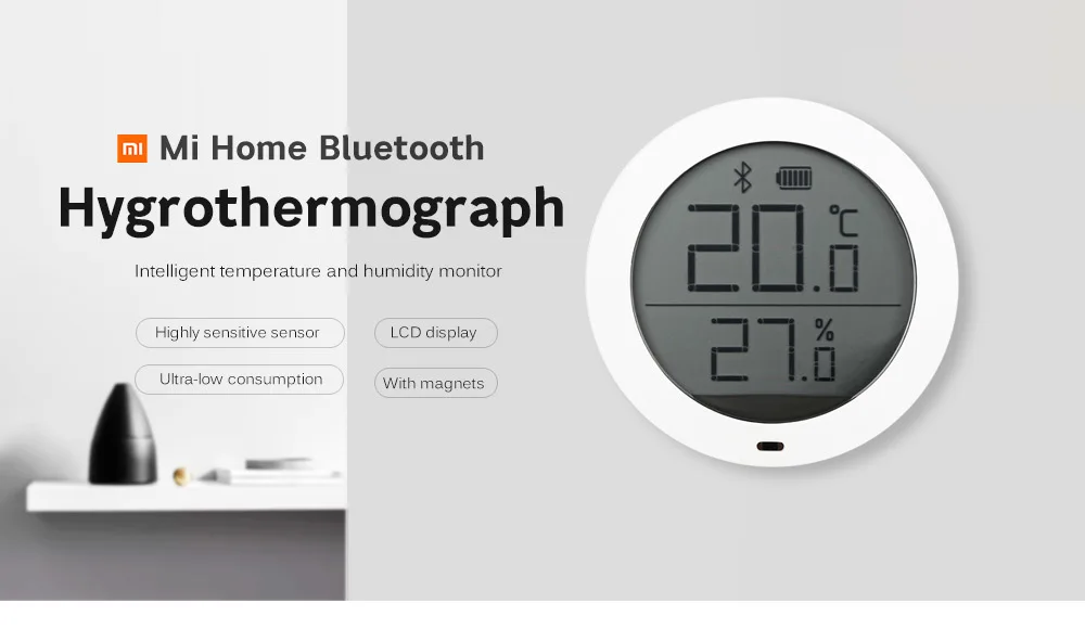 Умный термометр Xiaomi с ЖК-экраном, гигротермограф с Bluetooth, Высокочувствительный гигрометр, Умный домашний датчик температуры и влажности