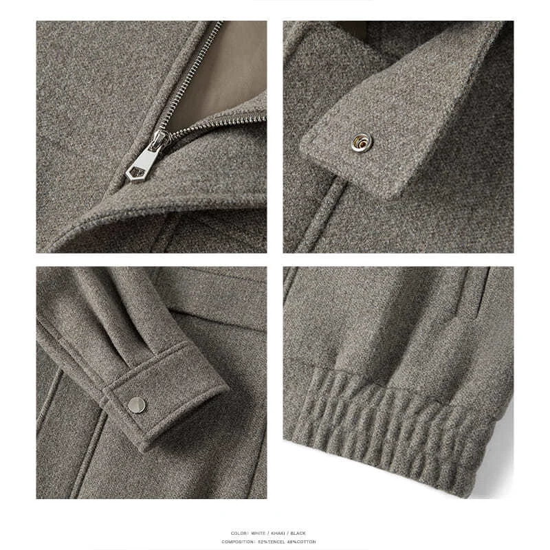 Осень-зима 2022 Модное Новое мужское шерстяное пальто для мужчин короткая