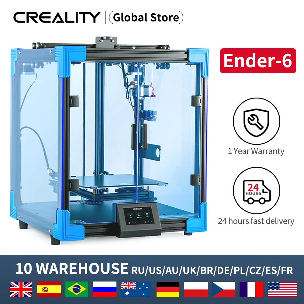 Newest CREALITY 3D Ender-6 Printer All- Mental Cubic structure Silent Mainboard Brand 350W power Large Plus Size 250*250*400MM