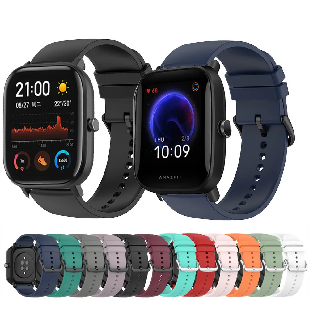 

20mm Watchband Silicone Strap For Amazfit Bip U Pro Watch Sport Replacements Bracelet For Amazfit Bip Youth/Bip S Lite