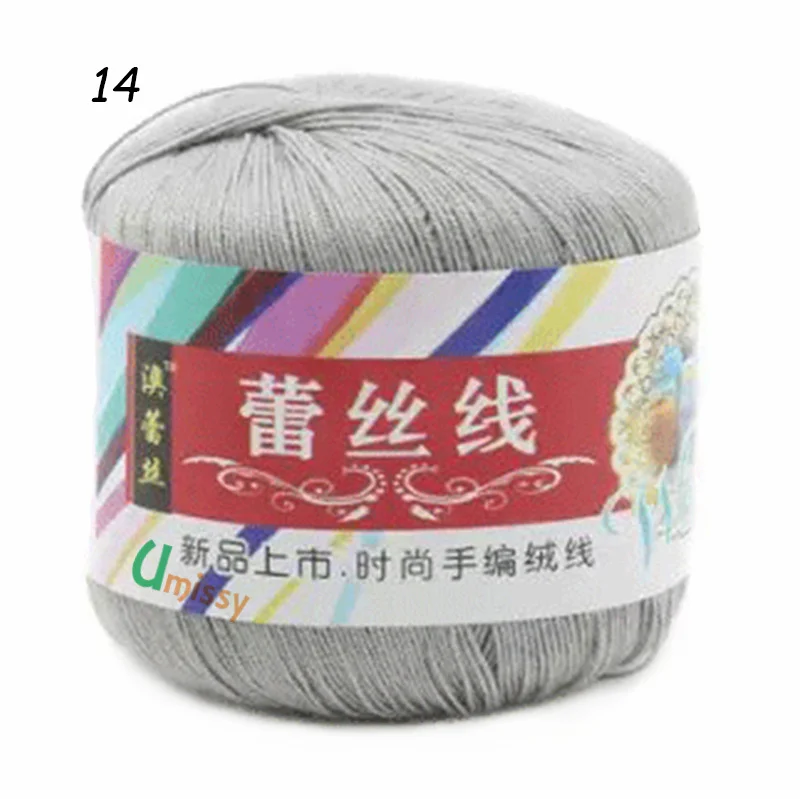1pc 14 1 шт. хлопок чесаная пряжа для ручного вязания тонкая мягкая цветная Органическая пряжа - Цвет: 1pc 14