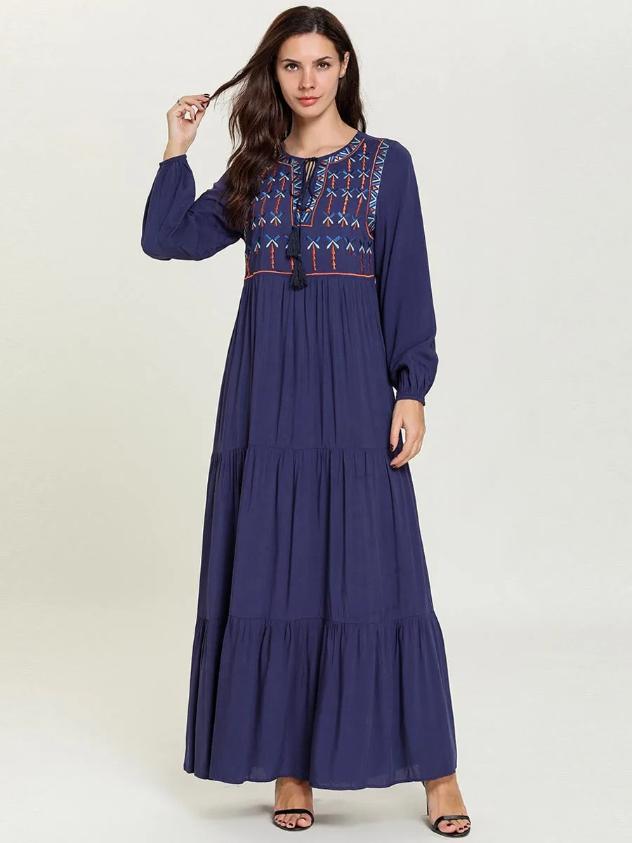 Мусульманские платья большого размера Осеннее модное удобное марокканское