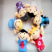 6pcslot family finger fantoches de dedo puppets cloth doll boys girls mini family plush doll educational hand toy story kid