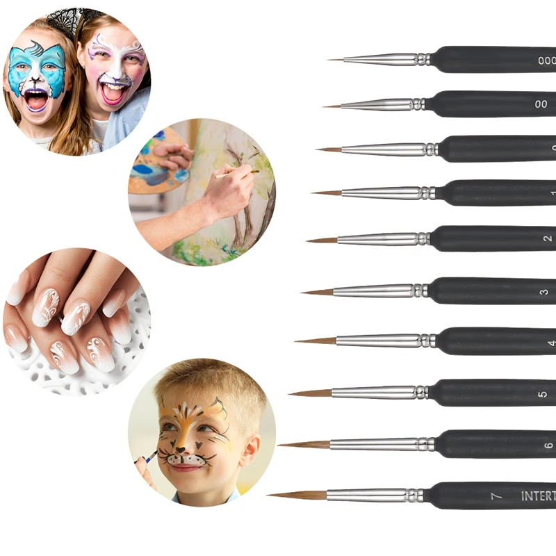 10 шт./компл. из гуашь акварель картина ручной росписью изогнутым наконечником