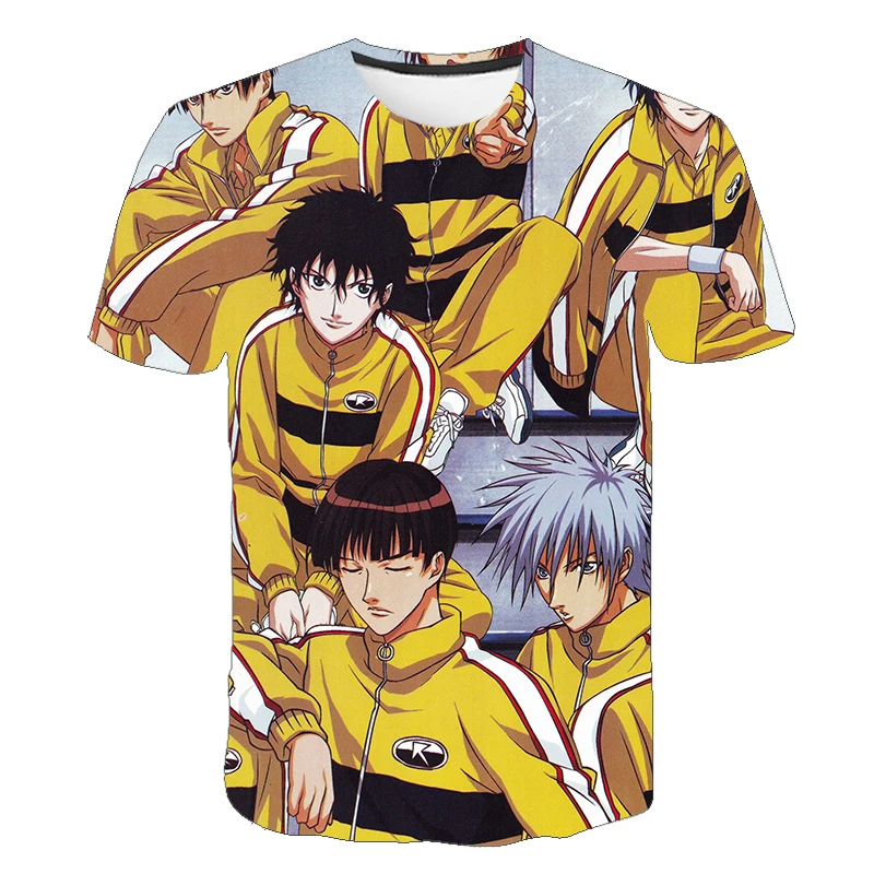 

Summer Anime Prince Print Funny T-Shirt Top Fashion Casual Boys Girls Cool Tee Tennis Comic Series Pattern O-Neck Short Sleeve