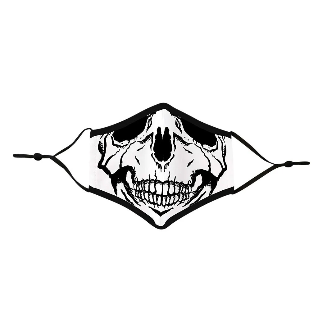

Halloween Adult Unisex Washable and Reusable Mouth Cover Warm Windproof Skull Print Cotton Face Mask Protective funda mascarilla