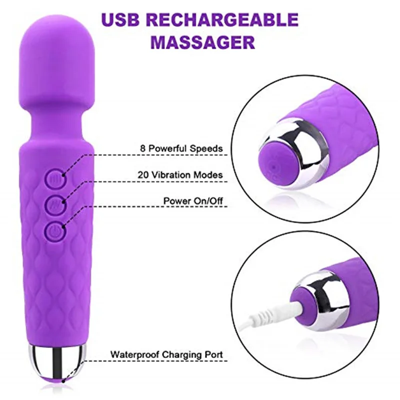 G1 версия беспроводной Перезаряжаемый вибрирующий мульти скоростной массажер