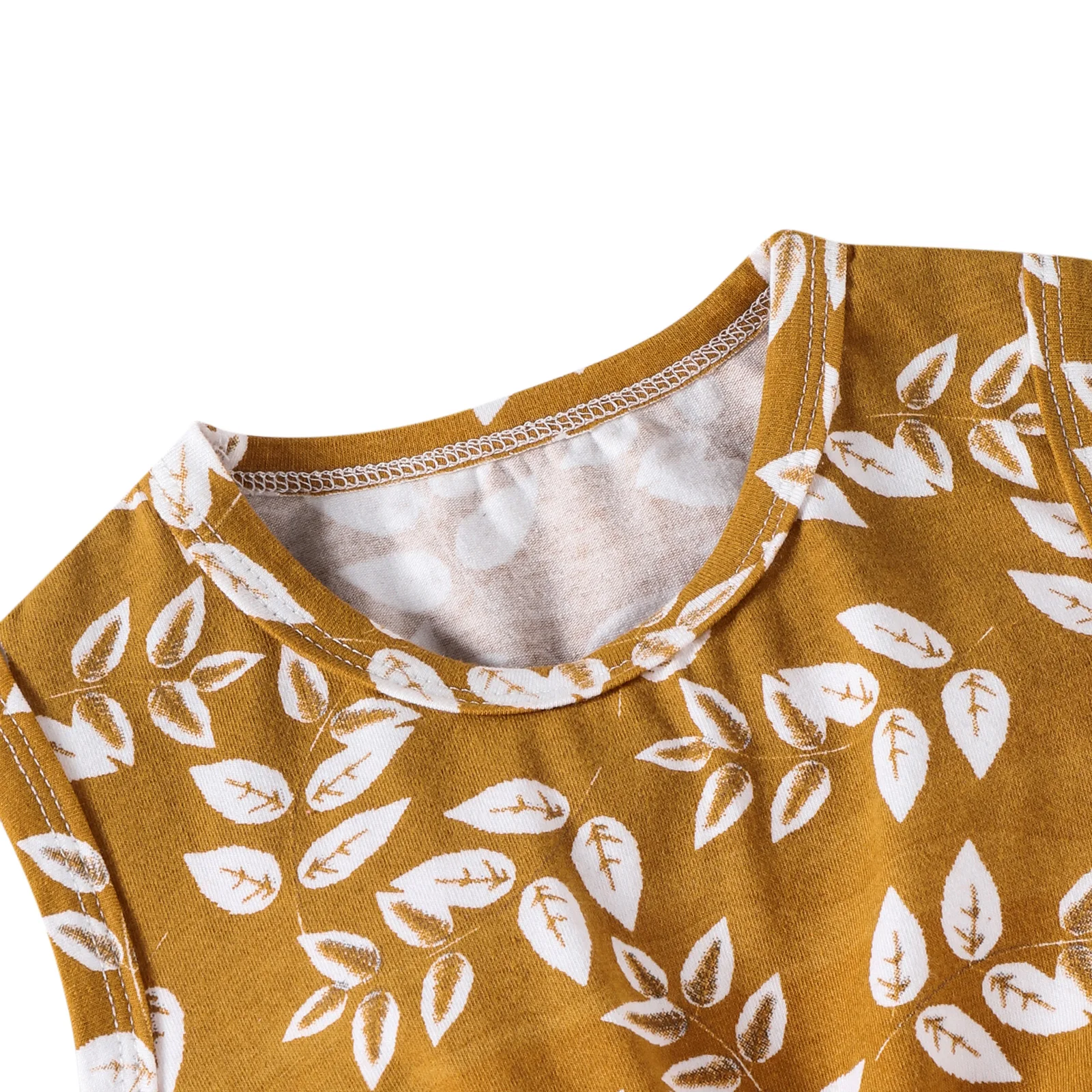 2 шт. Детский комбинезон с круглым вырезом без рукавов принтом