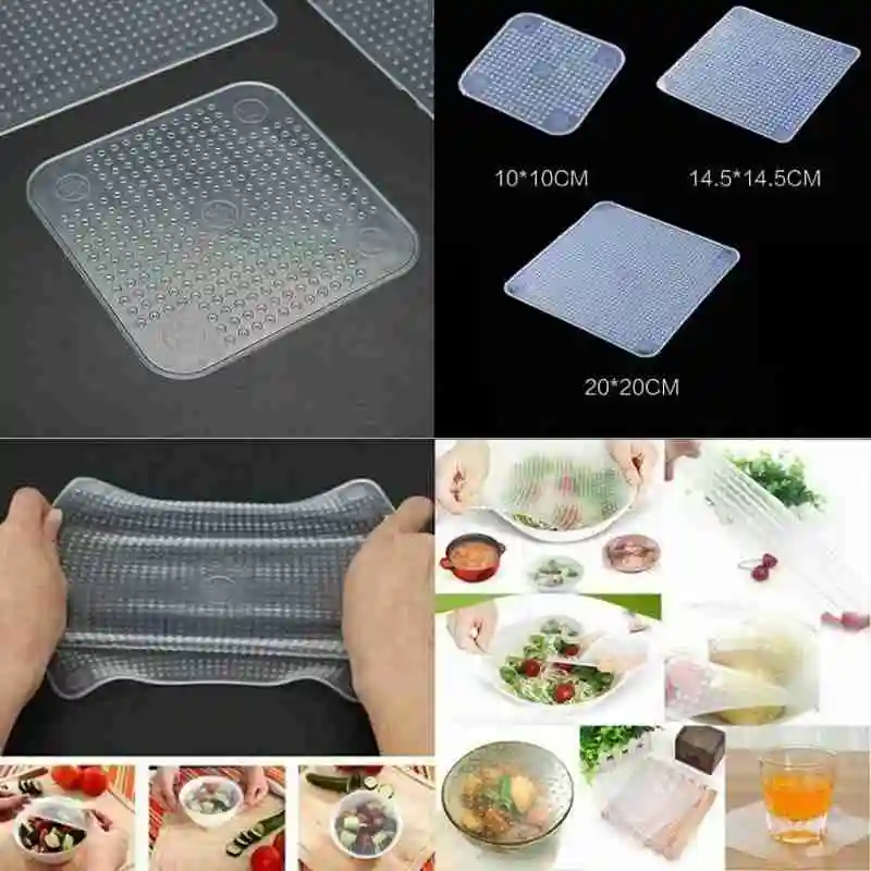 

Reusable Silicon Stretch lids universal lid Silicone food wrap bowl pot lid silicone cover pan cooking Kitchen Stoppers S,M,L