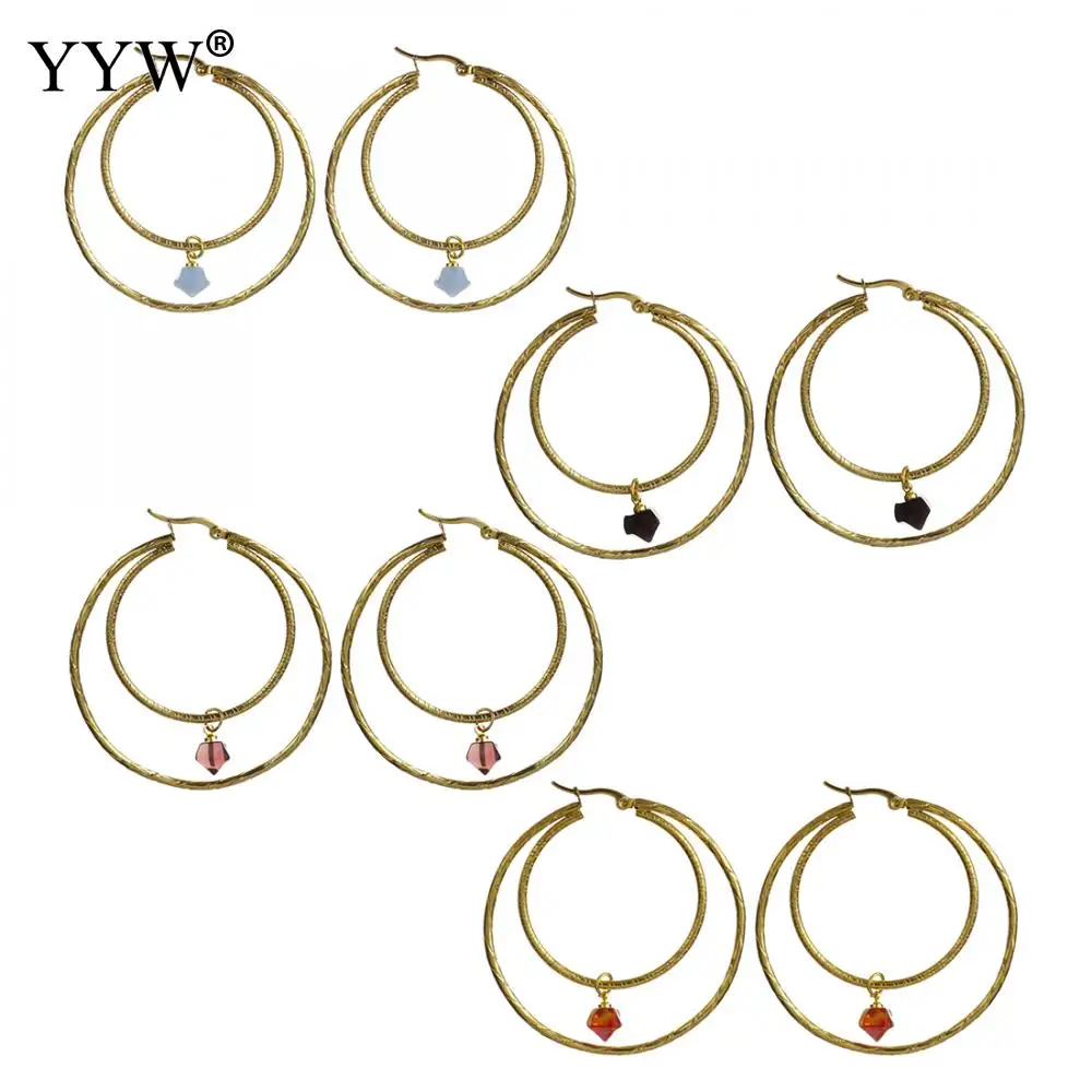 Модные женские рычаг из нержавеющей стали висячие Висячие полые круглые бусины