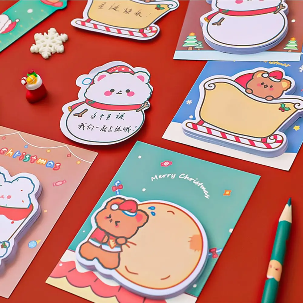 30 листов новогодние Стикеры для заметок милые Мультяшные стикеры со снеговиком