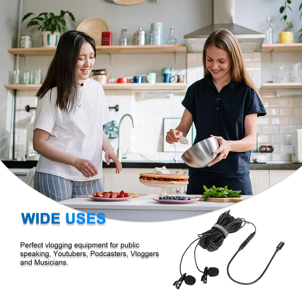 Микрофоны Saramonic LavMicro U1C цифровой петличный микрофон с двумя головками и лацканами