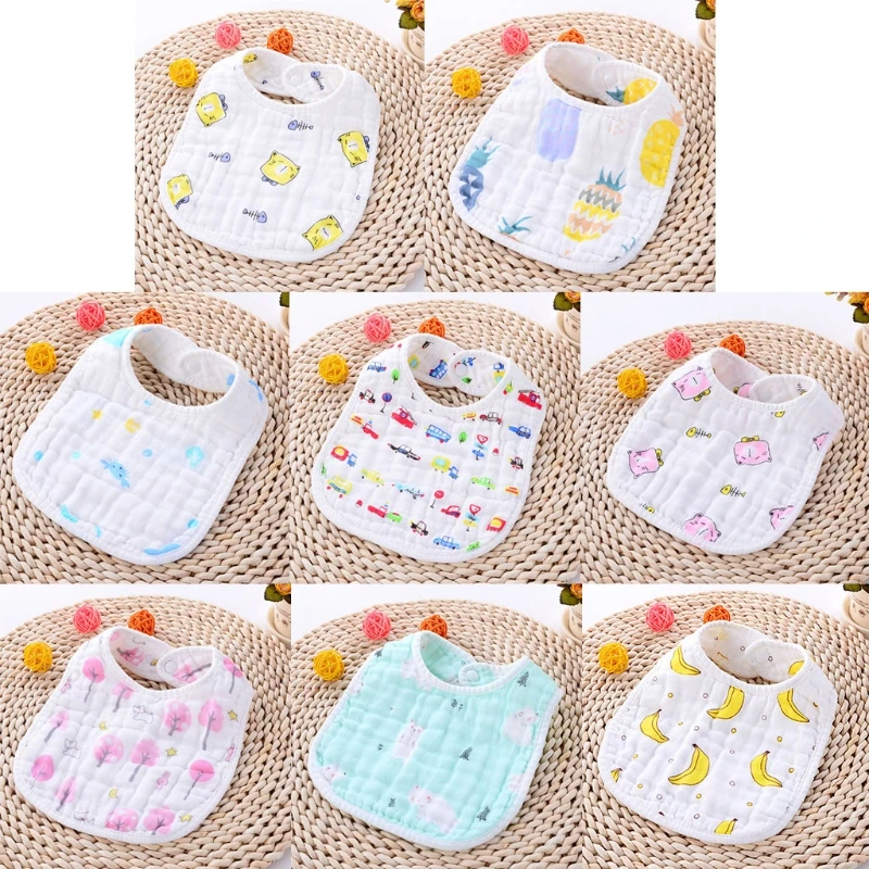 

Детские нагрудники D0AF с мультяшным принтом, 8-слойный марлевый слюнявчик, тканевый шарф-бандана для кормления младенцев