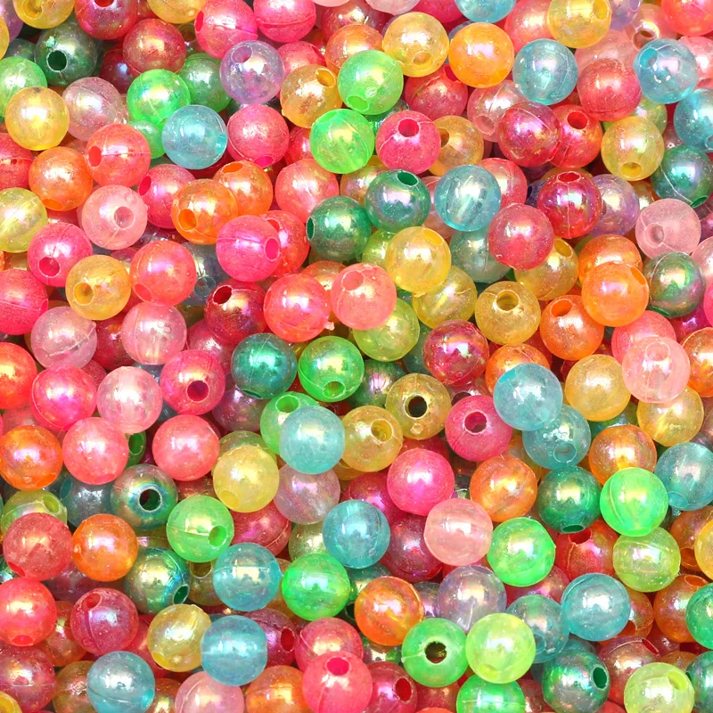 500 50 шт смешанные цвета прозрачные бусины красочные круглые акриловые для