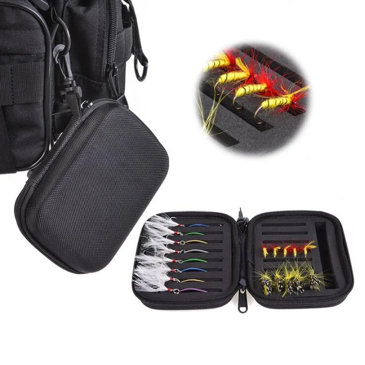 Двойными бортами Fly рыболовные приманки Spinner ложка коробки пены под названием