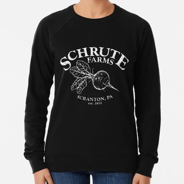 

Schrute Farms Bed Breakfast Print Black Lightweight Sweatshirt Autumn Suit Ladies O Neck Men Women Pullovers Hoodies