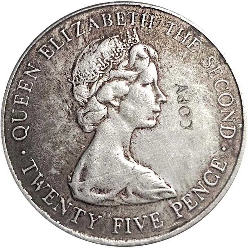 Великобритания копия старых копий монет 1 Корона 1976 остров Мэн коллекция