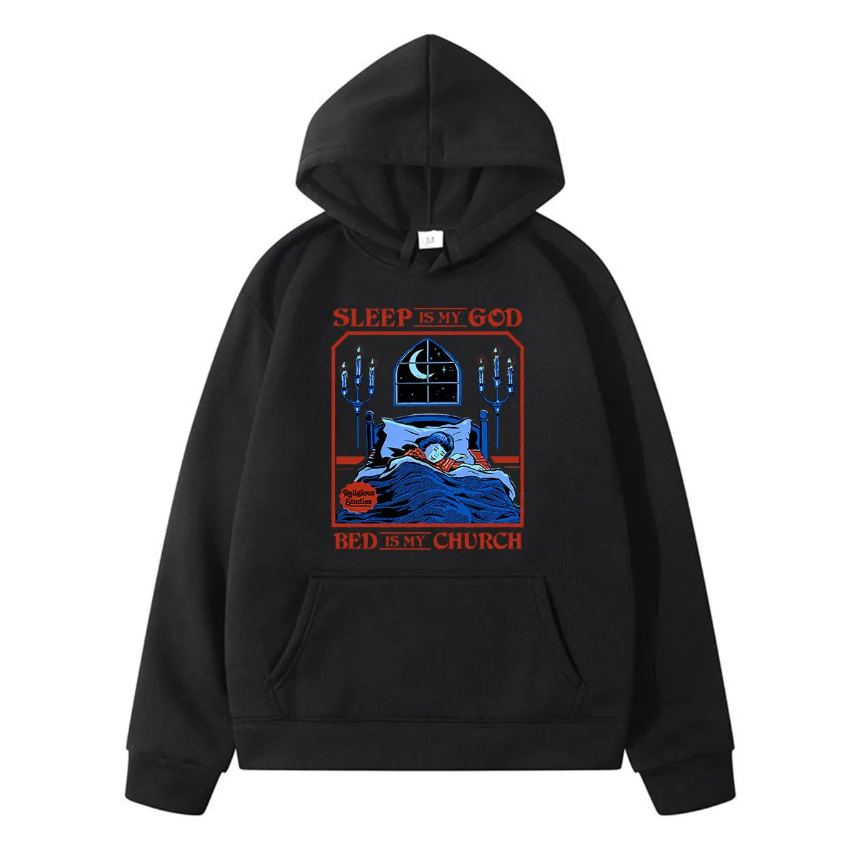 

Sleep Is My God Japanese High Street Classic Manga Print Winter Long Sleeve Thick Loose Sports Simple Couples Hoodie Trend