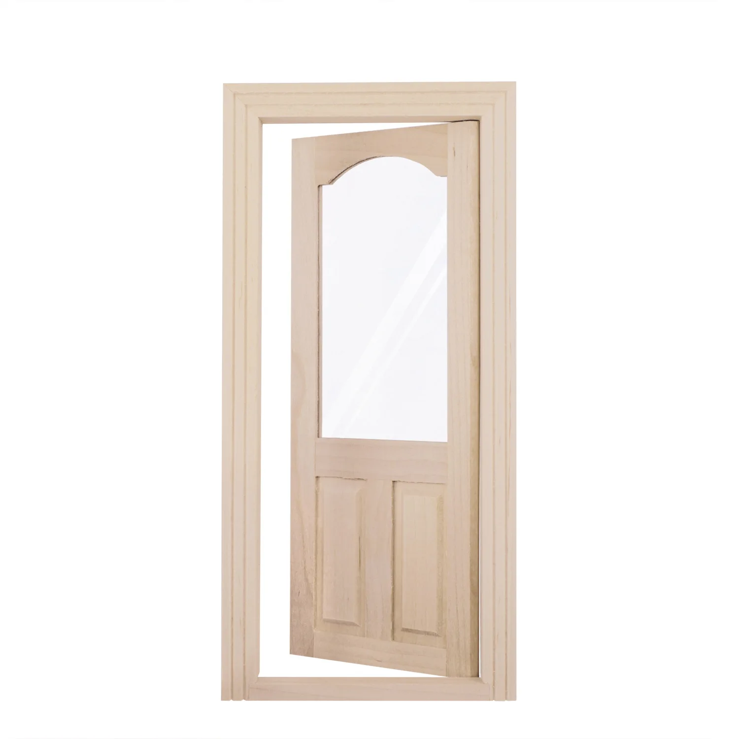 

New 1:12 Dollhouse Miniature Unpainted Wooden Door Furniture Model DIY Accessories