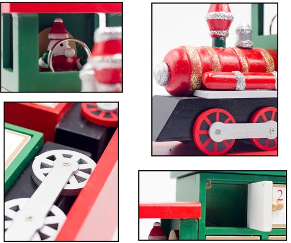 Деревянные рождественские украшения со шлейфом с Адвент-календарем 42*10*19 см 1 шт. |