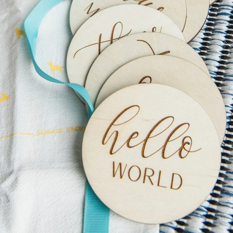 13 шт./компл. ежемесячная карта веха для маленьких детей круглая форма деревянный