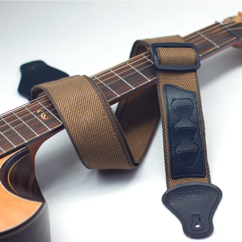 Ремень для акустической гитары из чистого хлопка Регулируемый мягкий пояс с