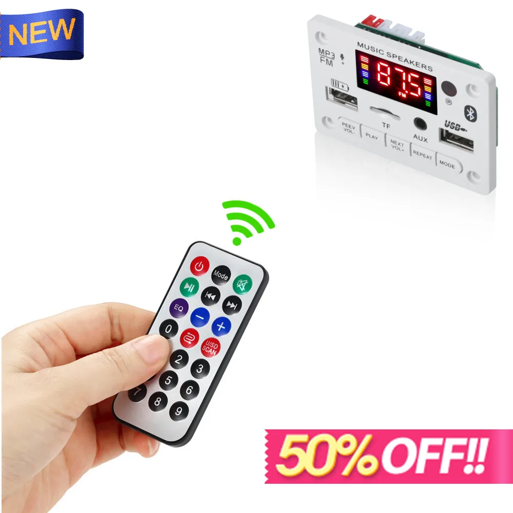 Bluetooth Audio MP3 WMA Decoder Board With Handsfree Voice Record USB TF FM Radio Module For Speaker Player Car Kit | Электроника