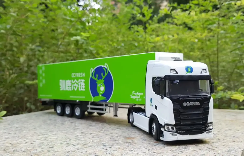 Коллекционная модель сплава подарок 1:43 Масштаб Scania S500 Холодильник контейнер грузовик трактор литья под давлением игрушка модель украшения