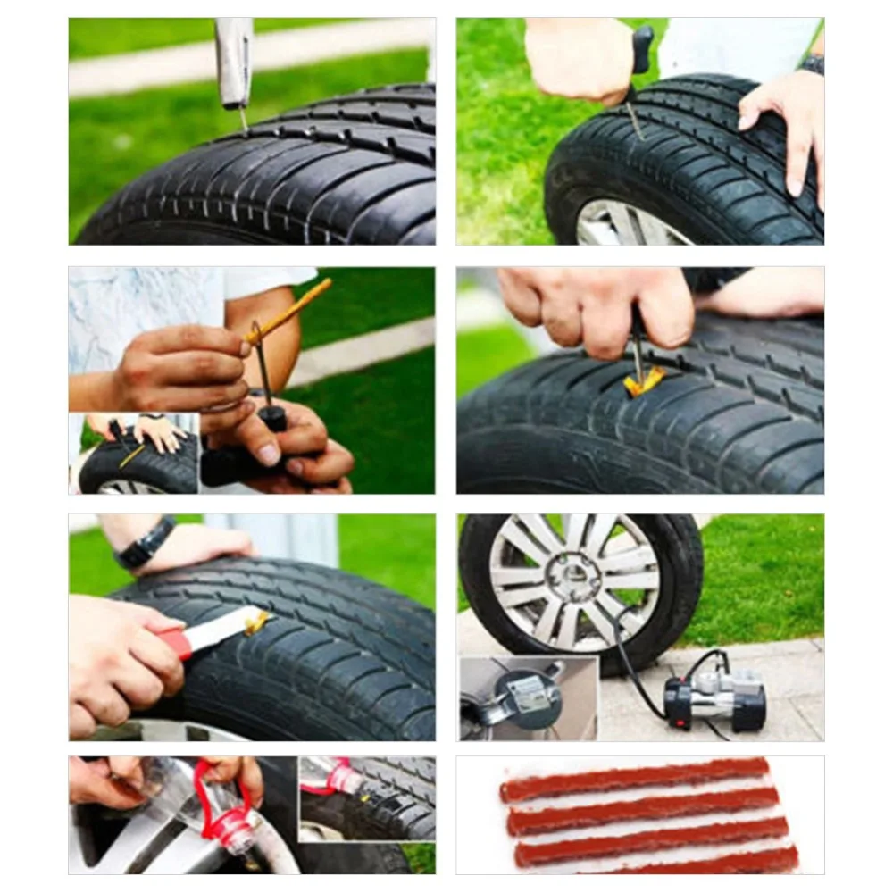

10Pcs Tubeless Tire Puncture Repair Strip String Tubeless Tyre Repairing Rubber Strips Tire Repair Car Bike Motorcycle #257457